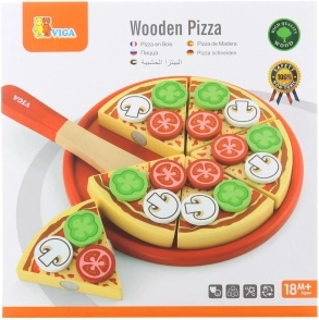 Wooden cut-and-serve pizza for kids 18m+