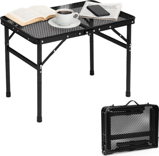 Tavolino da campeggio pieghevole MultiGarden 60 × 40 cm, nero