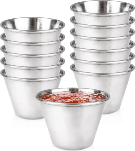 Vilde stainless steel dipping bowls 75 ml, 12 pcs