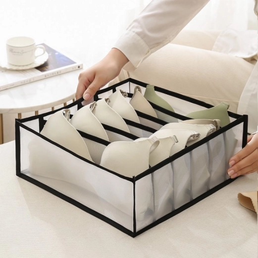 Organizer per armadio con 6 scomparti per biancheria intima – bianco