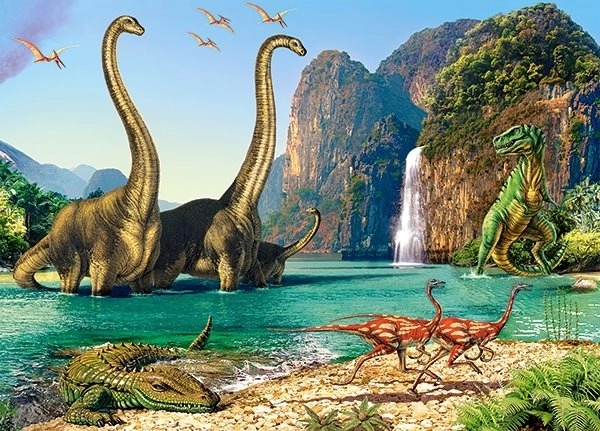 Puzzle 60 Pieces In the World of Dinosaurs