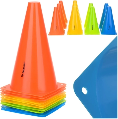 Training Cones 10 pcs TRIZAND 23 cm – colorful sports markers