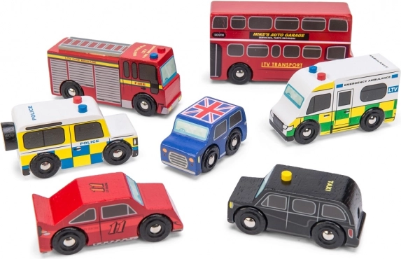 Le Toy Van Londense set van houten autootjes