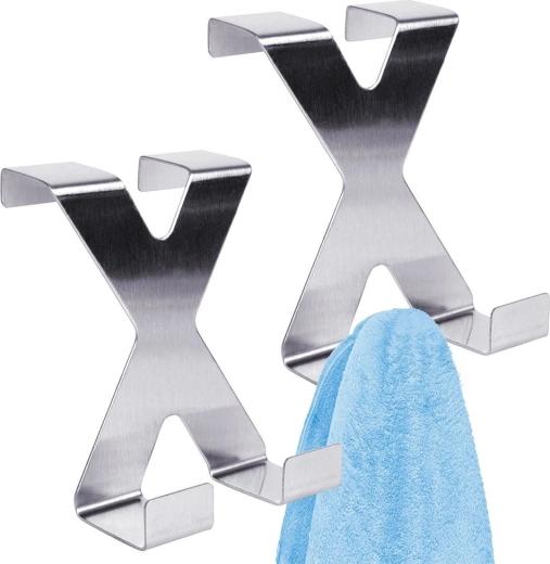 Steel Double Over-the-Door Hooks, 2 pcs
