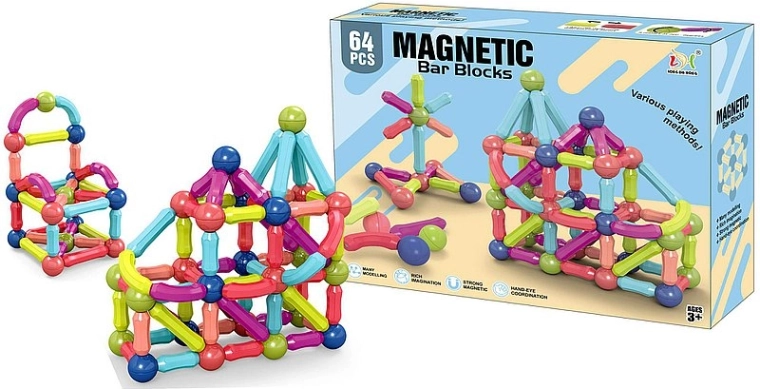 Costruzioni magnetiche 3D – 64 pezzi