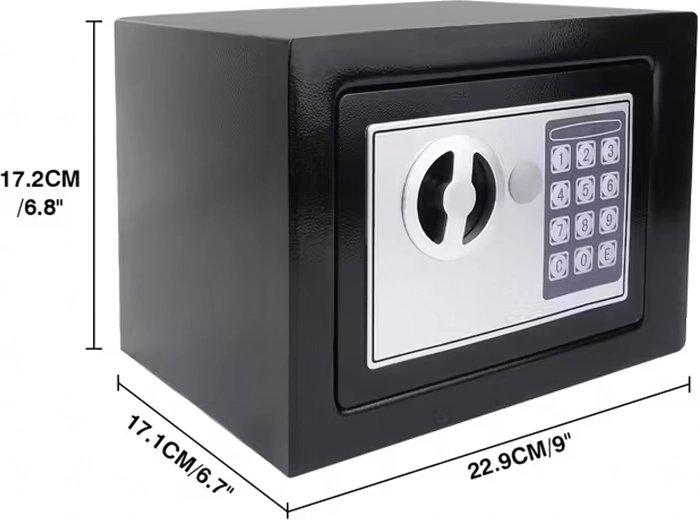 Electronic Home and Office Safe with Code Lock and Emergency Key