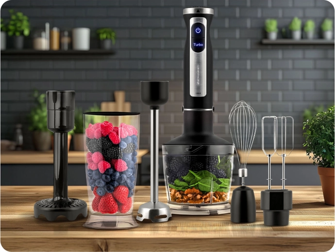 1500 W power and Turbo for lightning-fast blending