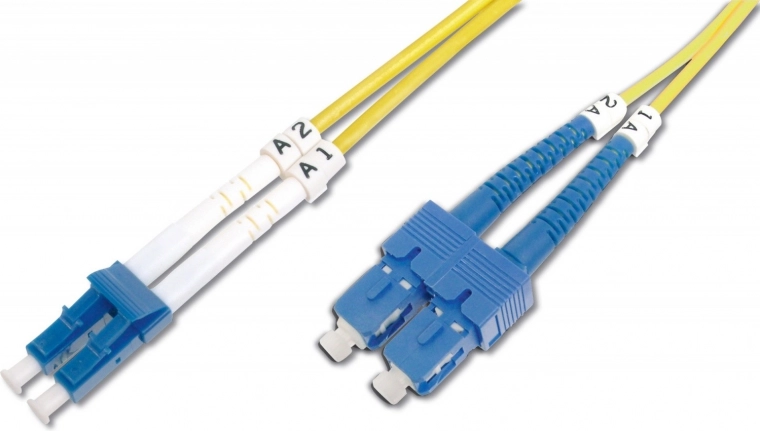 Patch cord ottico FO LC/SC duplex SM 9/125 OS2 LSOH 1m giallo