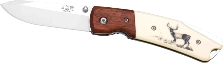 Folding hunting pocket knife Joker with deer motif 7.5 cm