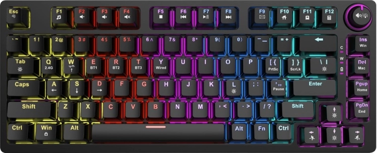 Draadloos mechanisch toetsenbord Savio Phenix Gateron Geel