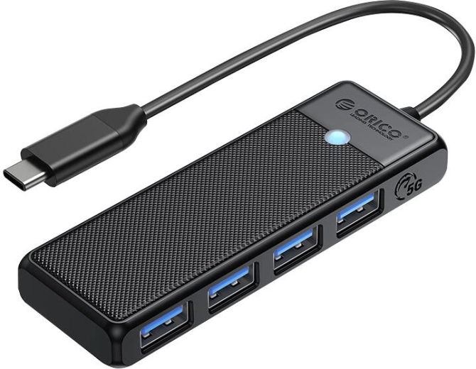 Hub USB Orico 4× USB‑A 3.0 (nero)