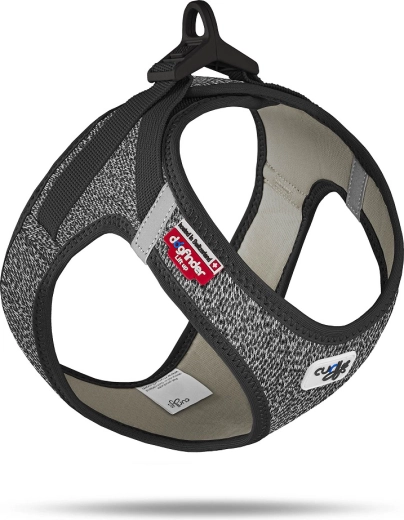 Curli dog harness with quick-release buckle made of merino wool black XL (12–18 kg)