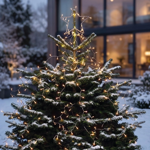 Solight LED-lyskæde med stjerne til juletræ, 212 LED'er, 2,1 m