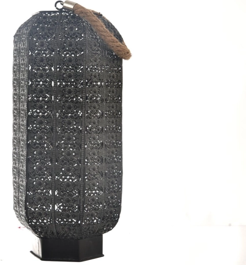 Bougeoir en métal noir et or 41 cm