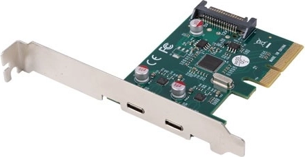 Scheda PCIe con 2× USB‑C 3.2 Gen 2x1 (10 Gb/s) – low profile