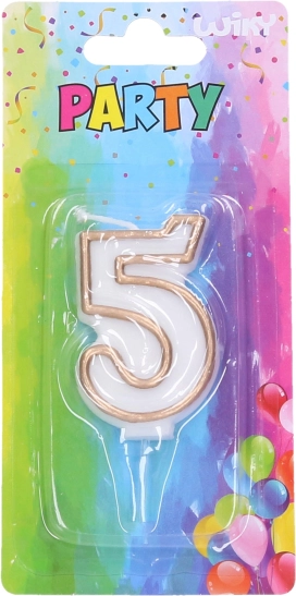 Party candle number 5 gold