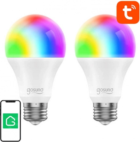 Smart Wi‑Fi RGB LED Bulb GOSUND WB4, E27, 2 pcs