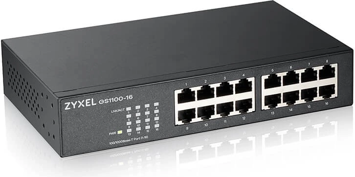 Zyxel Gigabit-Unmanaged-Switch GS1100 mit 16 Ports