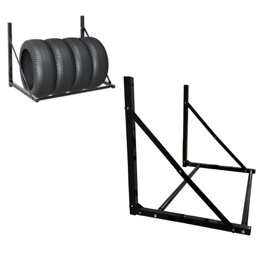 Hanging tire rack, 100 kg load capacity, adjustable width 80–120 cm