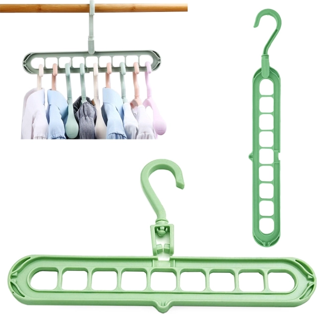 Organizzatore guardaroba multifunzionale verde 2 pezzi