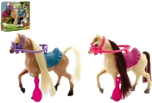 Grooming horse with accessories, plastic, 16 cm