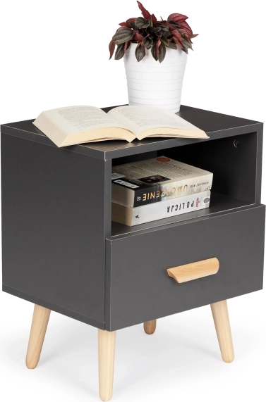 Comodino con cassetto ModernHome, grigio