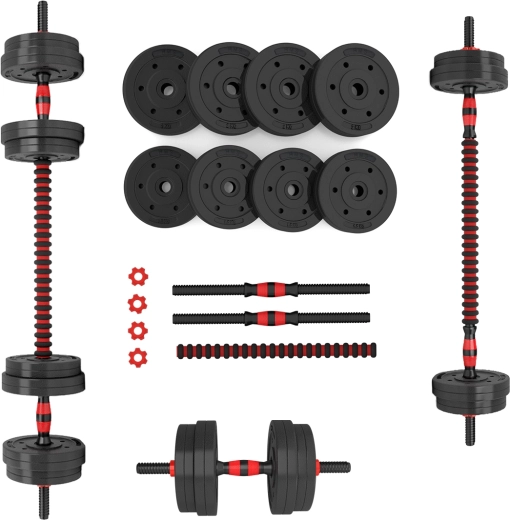 Adjustable Barbell and Dumbbell Set HMS 15 kg – dumbbells and barbell