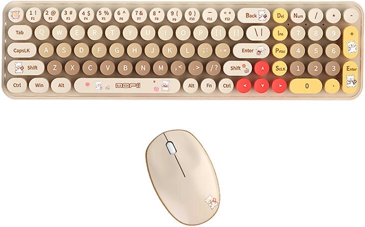 Set wireless MOFII Baby Bear tastiera + mouse (beige)