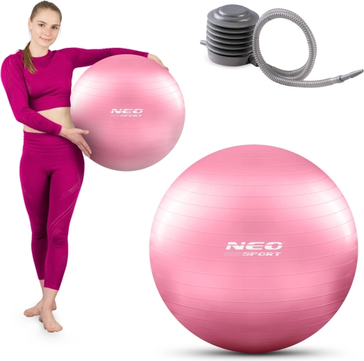 Palla fitness 55 cm rosa con pompetta NEO SPORT