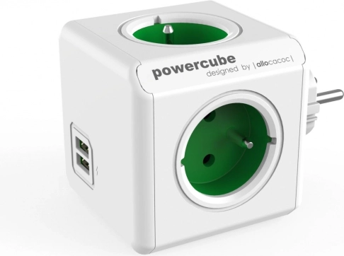 PowerCube Original USB Socket Splitter, Green