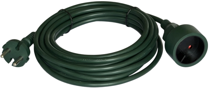 Cavo di prolunga per interni 10 m, 1 presa, verde