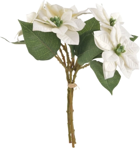 Rosa artificiale decorativa UH natalizia bianca 30 cm
