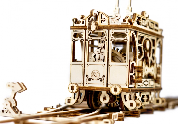 wooden 3D puzzle tram with tracks WOODEN CITY (273 pieces)