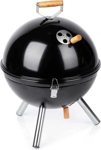 Grill rotondo portatile a carbone Vilde con coperchio 31 × 31 × 41 cm