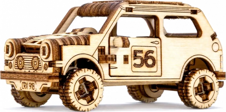 Puzzle 3D in legno - Modello auto da rally 1 (Mini Cooper)