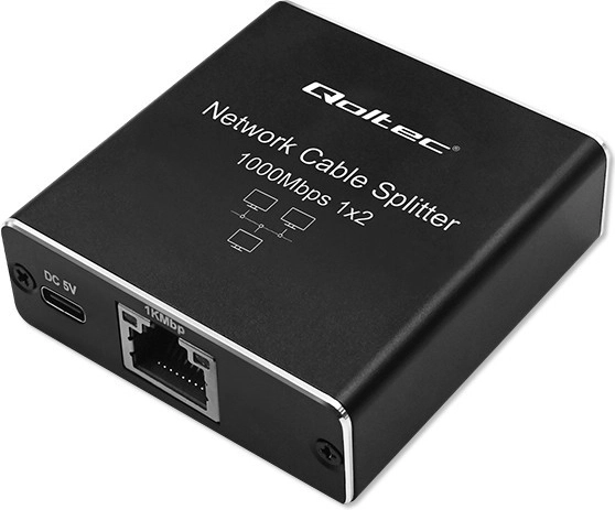 Mini splitter/switch di rete RJ45 1×2, 1 Gbps, USB‑C, corpo in alluminio