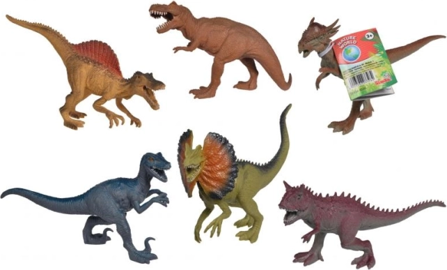 Rubber dinosaur 17–22 cm, set of 6 species