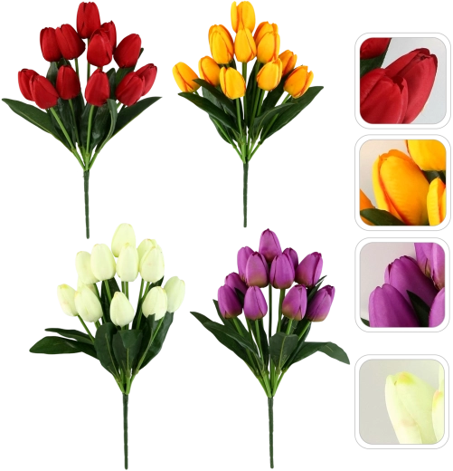 Umjetni buket 12 tulipana, mix boja, 43 cm
