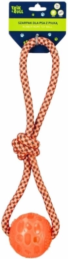 Trik&Roll treccia per cani con pallina arancione