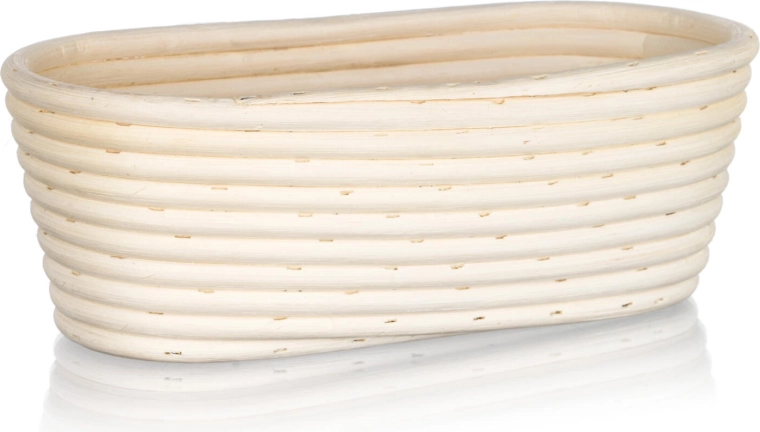 Oval hævekurv til brød 26 × 13 × 9 cm i natur-rattan med aksedekor