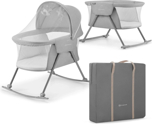 Rocker, crib, and travel cot in one