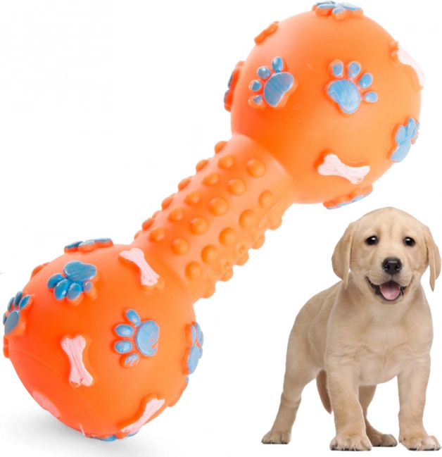 Squeaky Chew Toy for Dogs in Dumbbell Shape