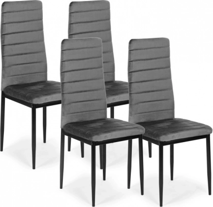 Ensemble de chaises de salle à manger grises avec dossier profilé