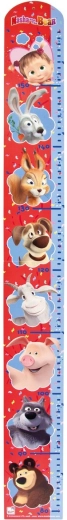 Bino Masha and the Bear wooden kids’ height chart red-blue