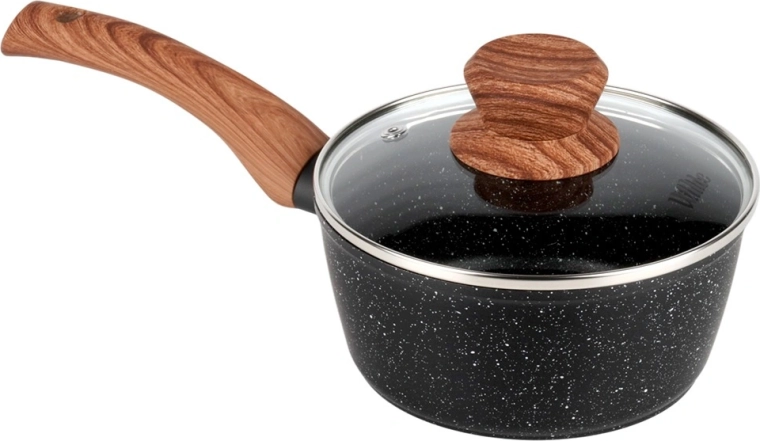 Comfortable handle and glass lid with vent