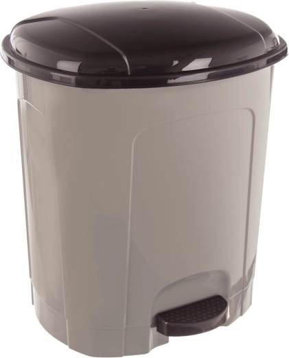 Poubelle à pédale en plastique UH 11,5 l, brun café