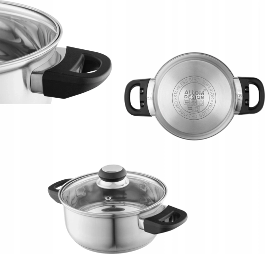Altom Design Emilio rustfri gryde 1,9 l med låg 18 cm