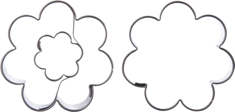 Emporte-pièces en inox fleur – lot de 2 pcs