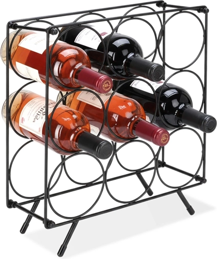 Metall-Weinregal für 9 Flaschen