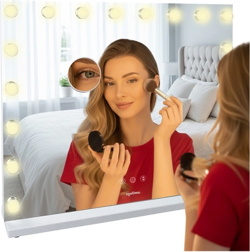 Soulima Cosmetic Mirror with LED Lighting 80 × 62 cm